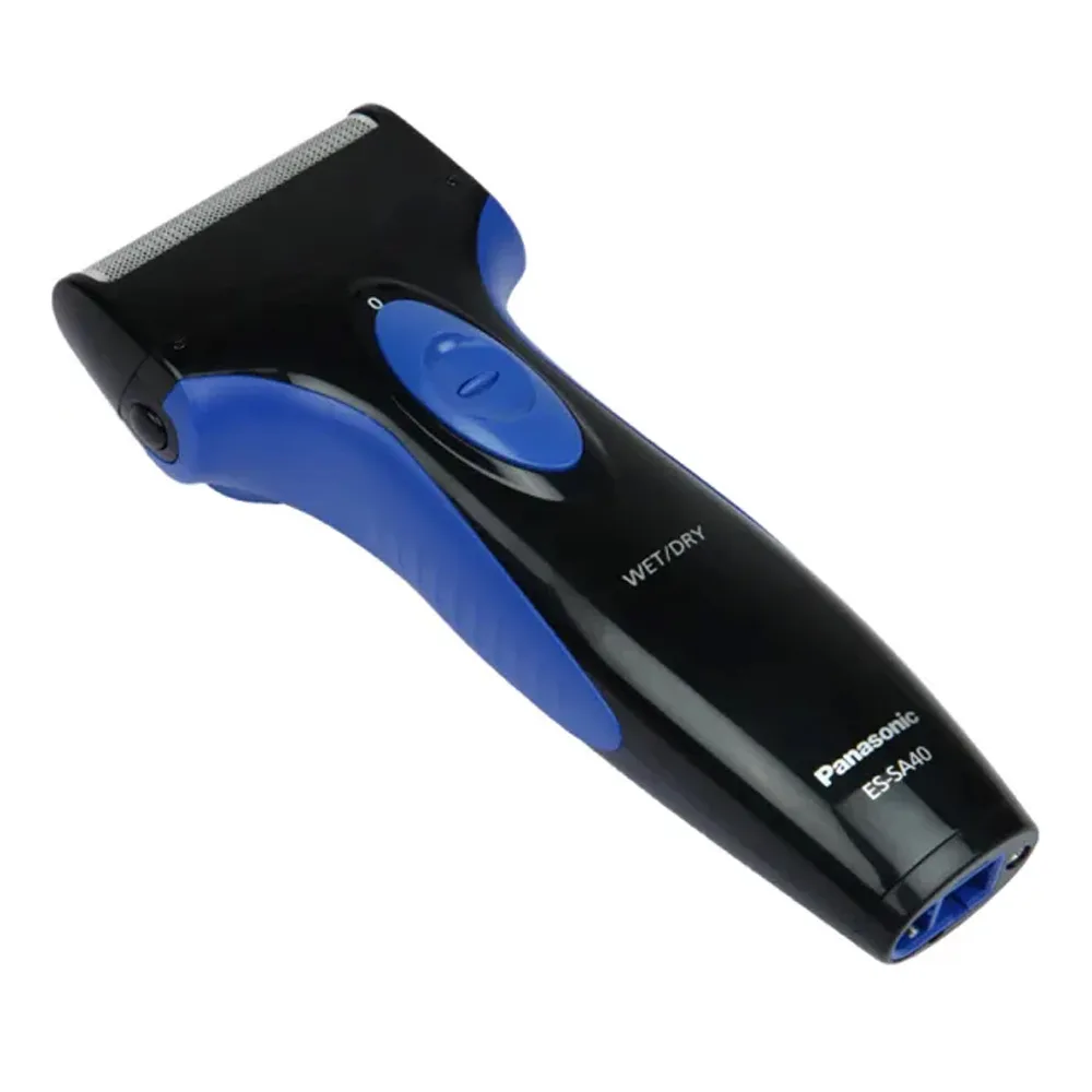 Side view of panasonic cordless rechargeable men's electric shaver, es-sa40-k