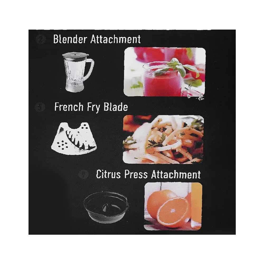 Front angle of panasonic food processor 9-in-1, 800w, k-black, mk-f510ktz