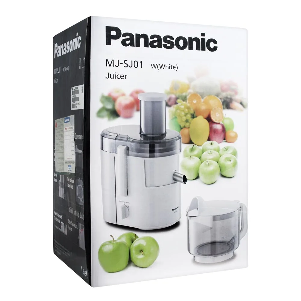 Side view of panasonic juicer, white, 800w, sj-01