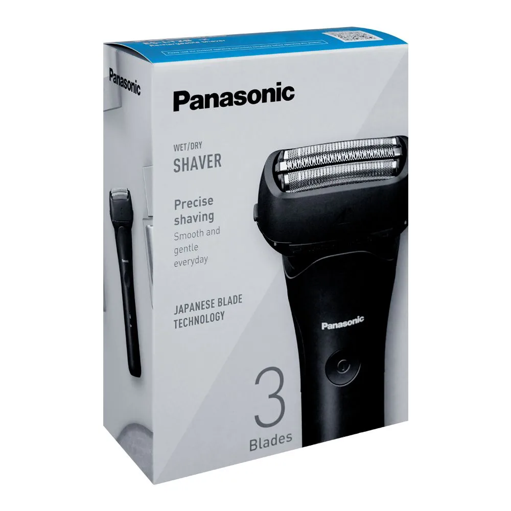 Side view of panasonic wet & dry rechargeable shaver, es-lt2b-k