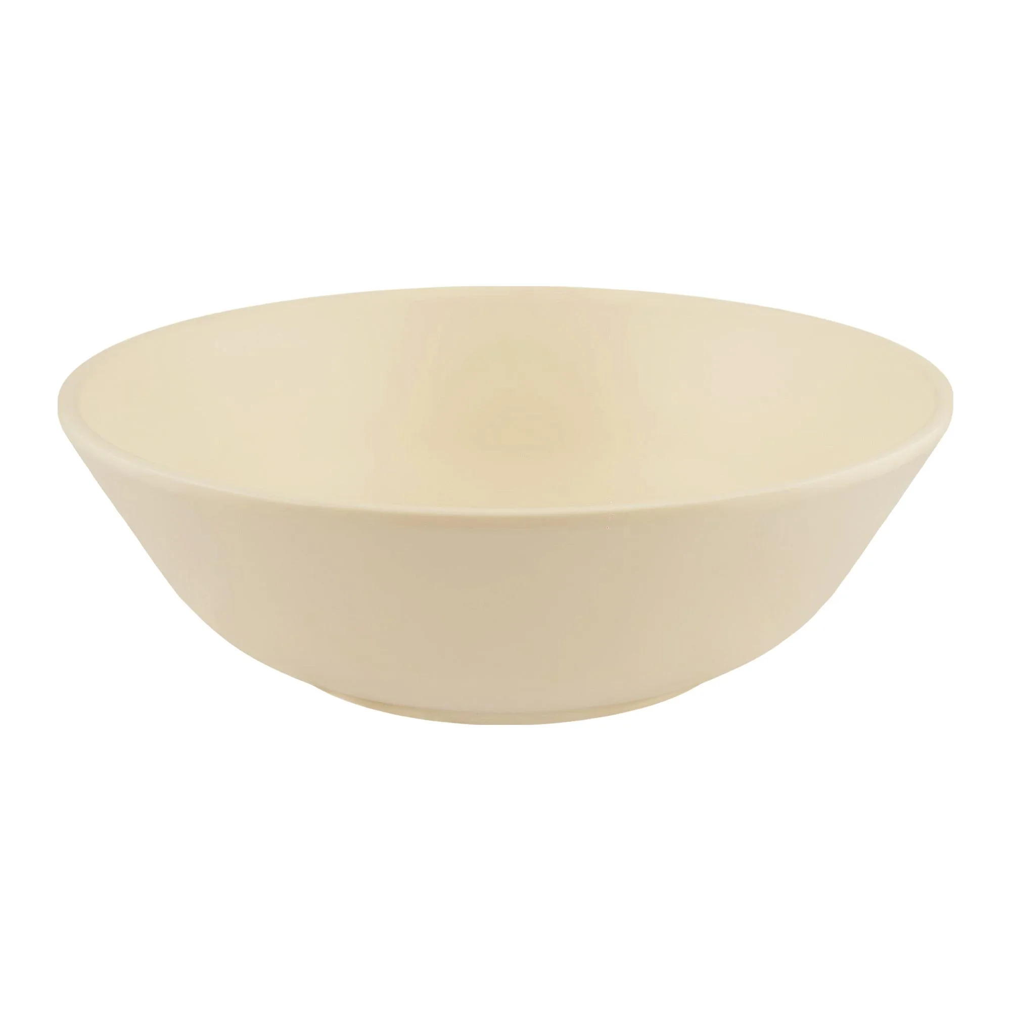 Side view of patex studios matt open bowl, beige, 1-pack