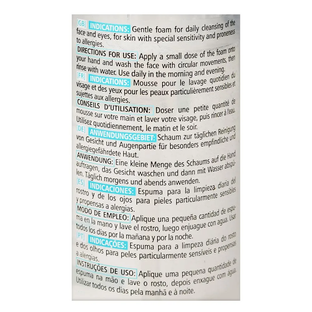 Comfortable casual pharmaceris puri-sensilium face and eye cleansing soothing foam, for sensitive skin, 150ml