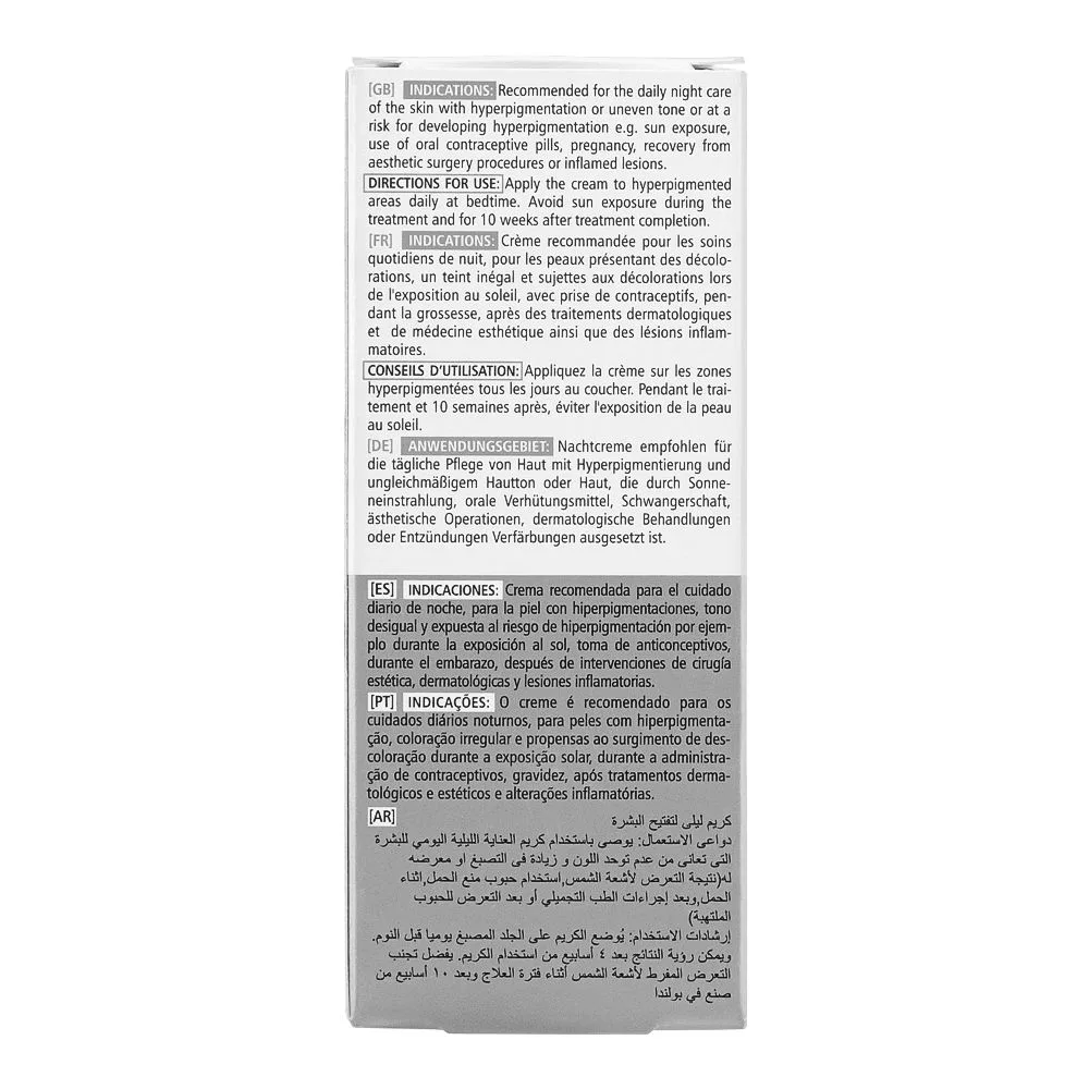 Side view of pharmaceris whitening night cream, 30ml