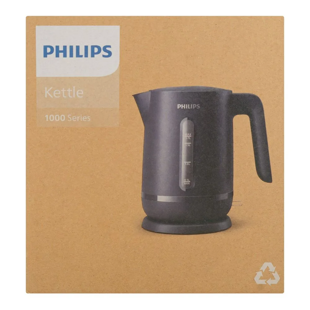 Close-up design of philips 1000 series kettle, 1.7 liter, 1850-2200w, 220-240v, hd-9314/90