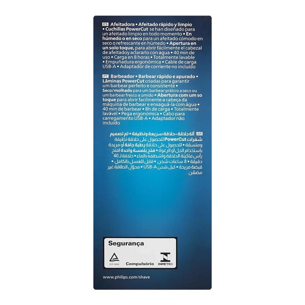 Front angle of philips 1000 series wet & dry electric shaver, s1151/00