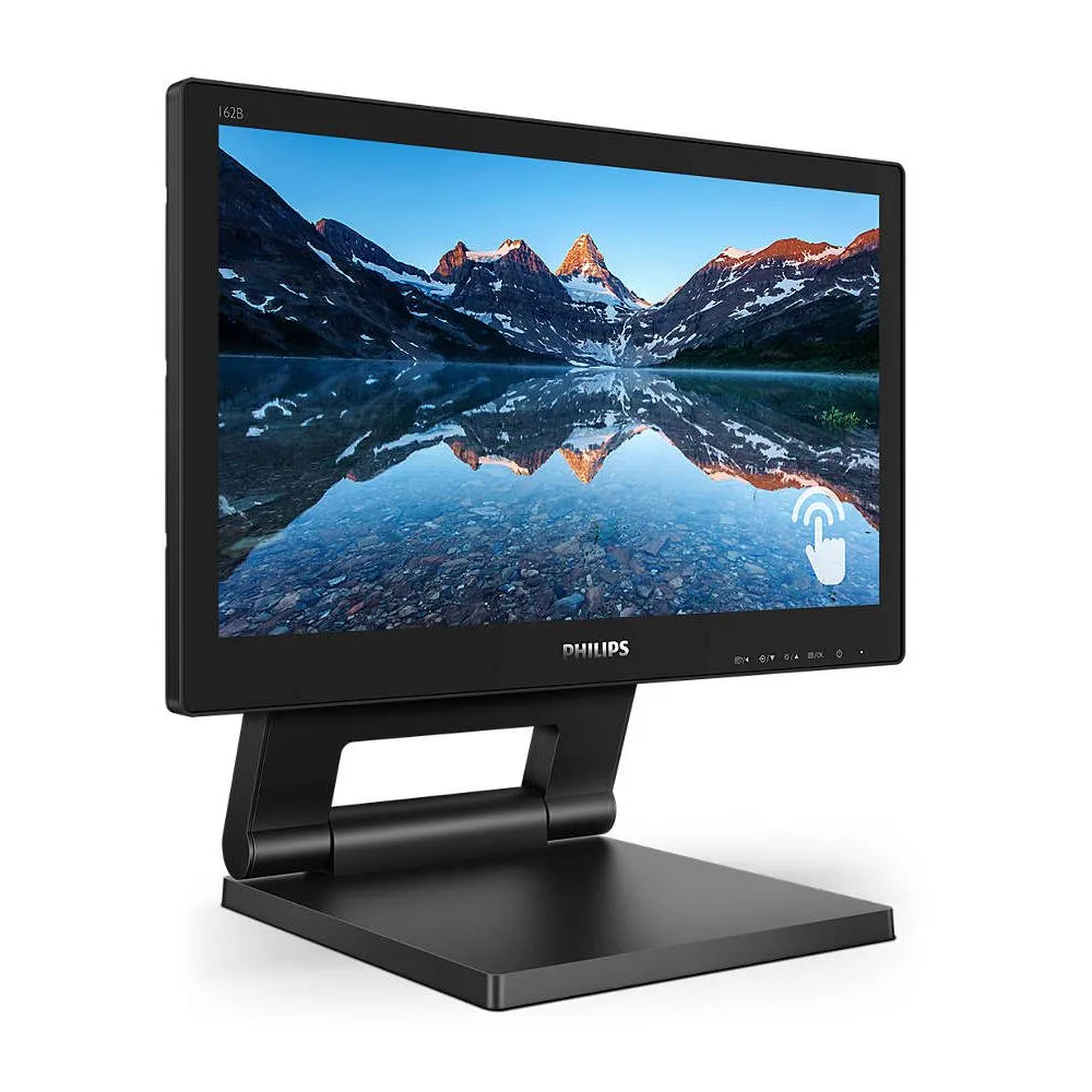 Side view of philips 15.6" portable 10-point touch screen led monitor, 162b9t