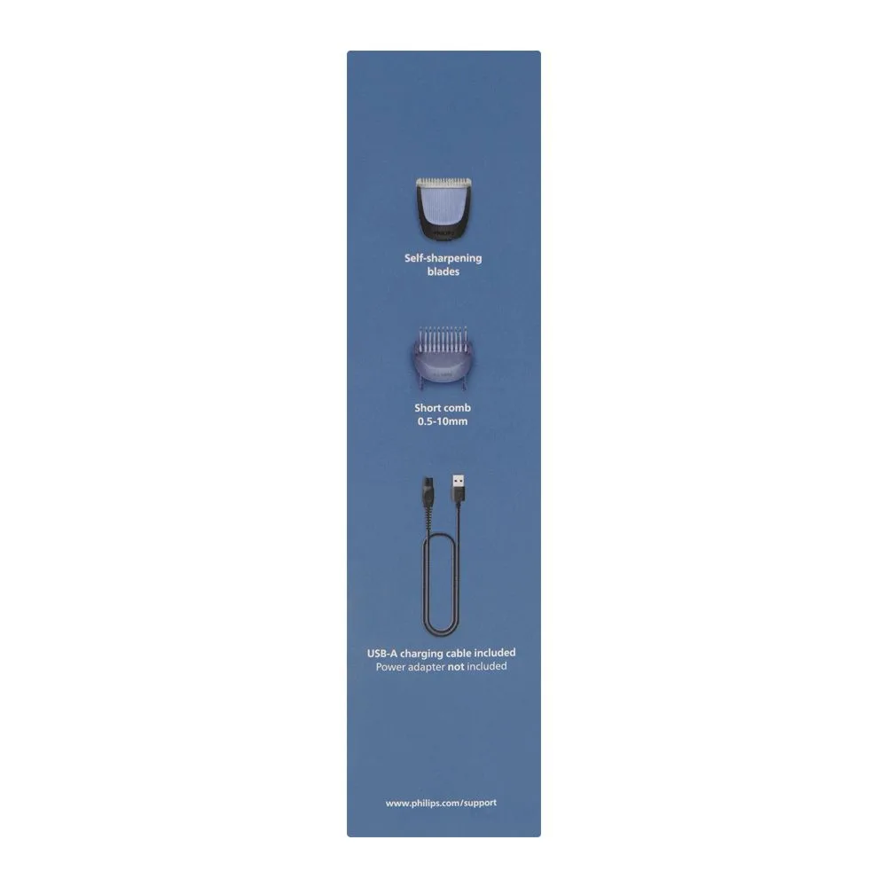 Close-up design of philips 3000 series beard trimmer, water resistant, 60 minutes runtime, bt-3617/15