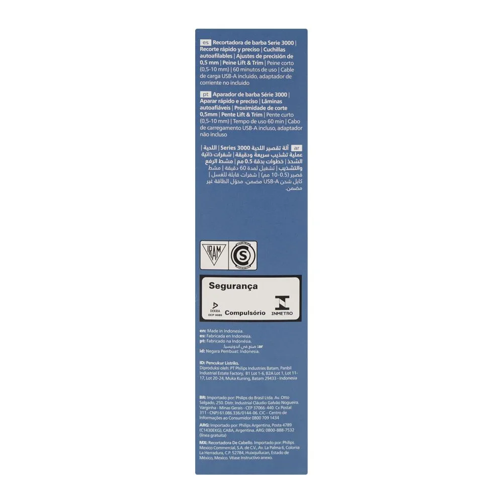 Premium everyday wear philips 3000 series beard trimmer, water resistant, 60 minutes runtime, bt-3617/15
