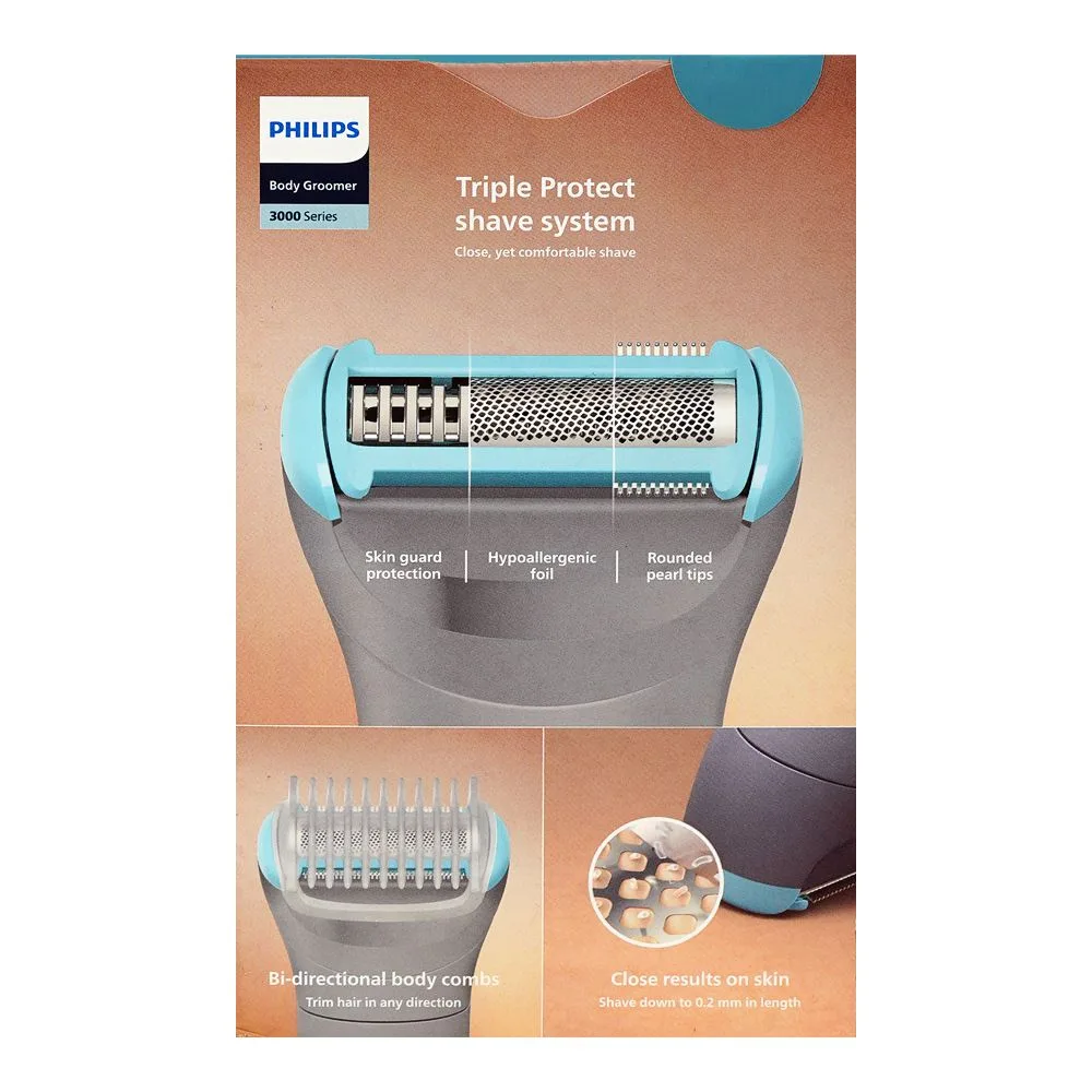 Lifestyle product image of philips 3000 series body groomer, 80 minutes run time, bg3480/15