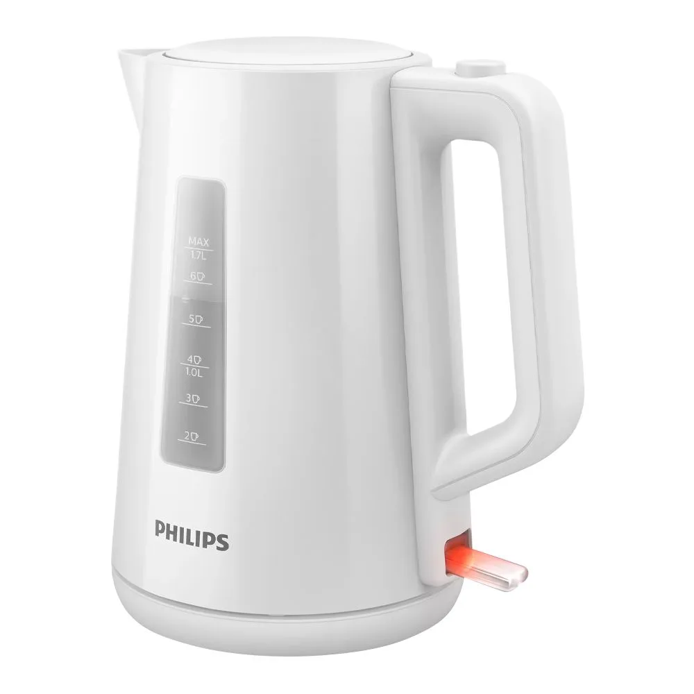 Side view of philips 3000 series kettle, 2200w, 1.7l capacity, hd-9318/01
