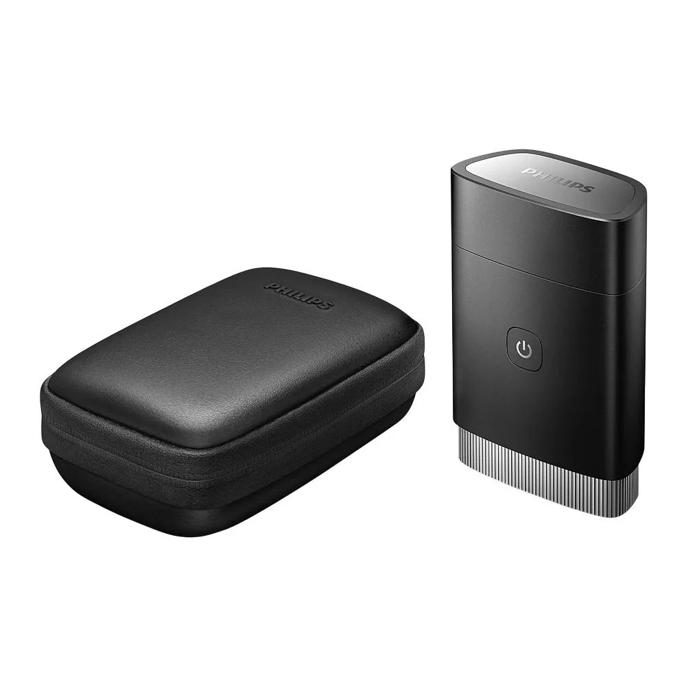 Side view of philips 3d floating heads compact shaver, ipx7 water resistant, 5v, pq888/06