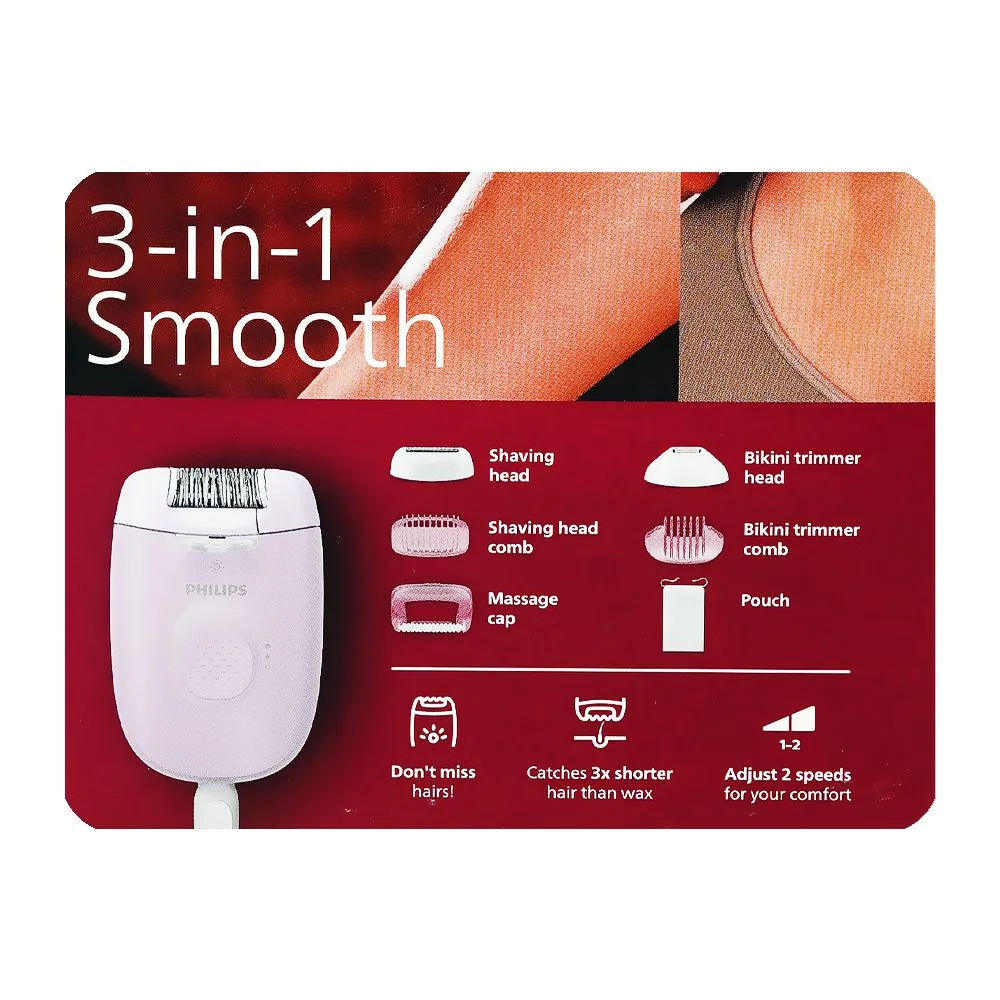 Premium everyday wear philips 4000 3-in-1 epilator, bre257/00 white/purple