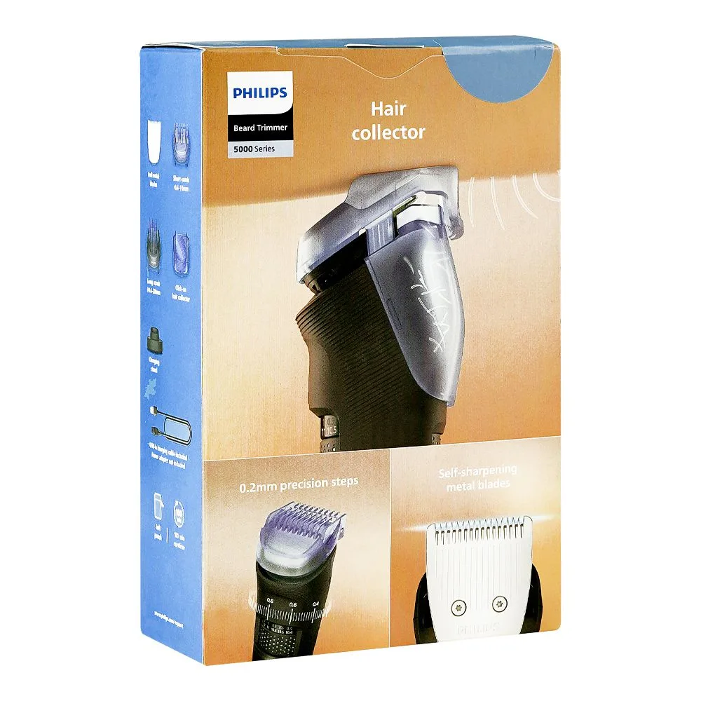 Side view of philips 5000 series beard trimmer, 100 minutes run time, bt-5780/15