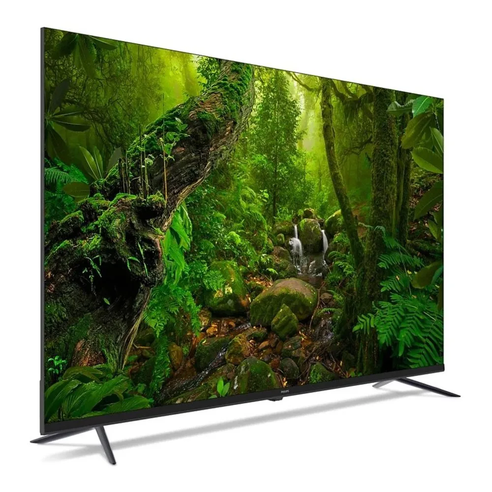 Side view of philips 8100 series 55" 4k ultra hd qled google smart tv with hdr 10+/hlg, 55pqt8169_98