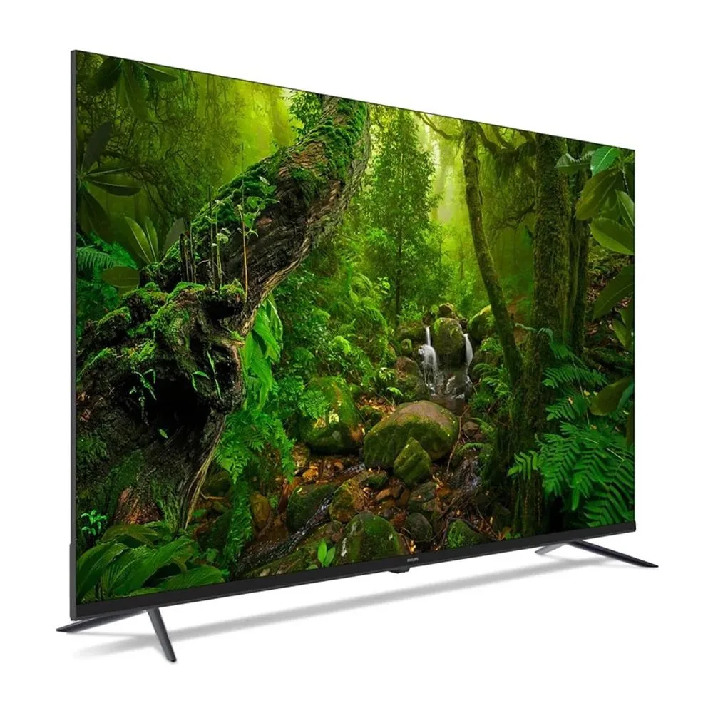 Side view of philips 8100 series 65" 4k ultra hd led google smart tv with hdr10+/hlg, 65pqt8169_98