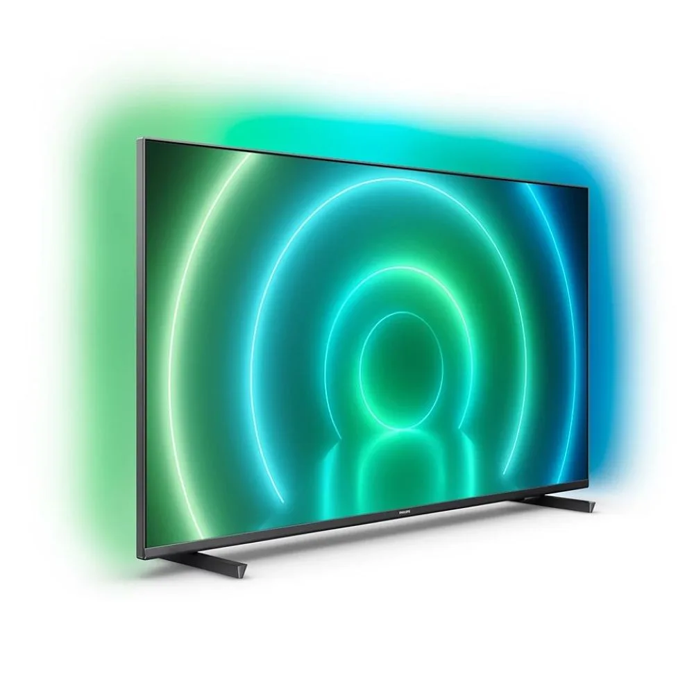 Side view of philips ambilight 7900 series 50" 4k ultra hd led android smart tv, 50put7966_98