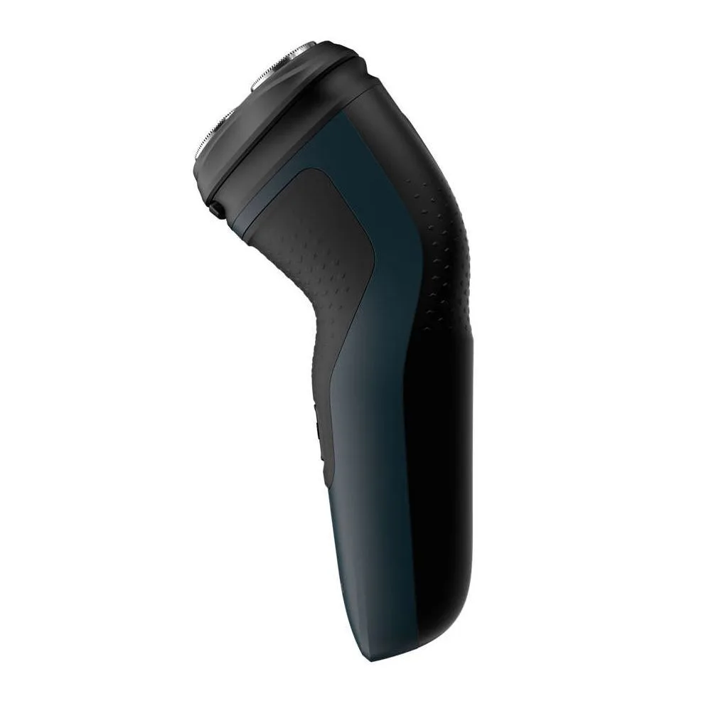 Side view of philips aqua touch 1000 one touch open cordless shaver, 40 minutes run time, washable, s1121/40