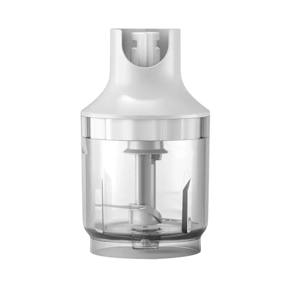 Side view of philips pro mix hand blender with beaker and compact chopper, 650w, hr-2535/01