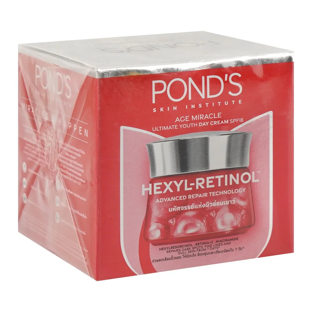 Pond's Age Miracle Youthful Glow Day Cream, Glycerin, Niacinamide, For Dull SKin, 50ml Jar