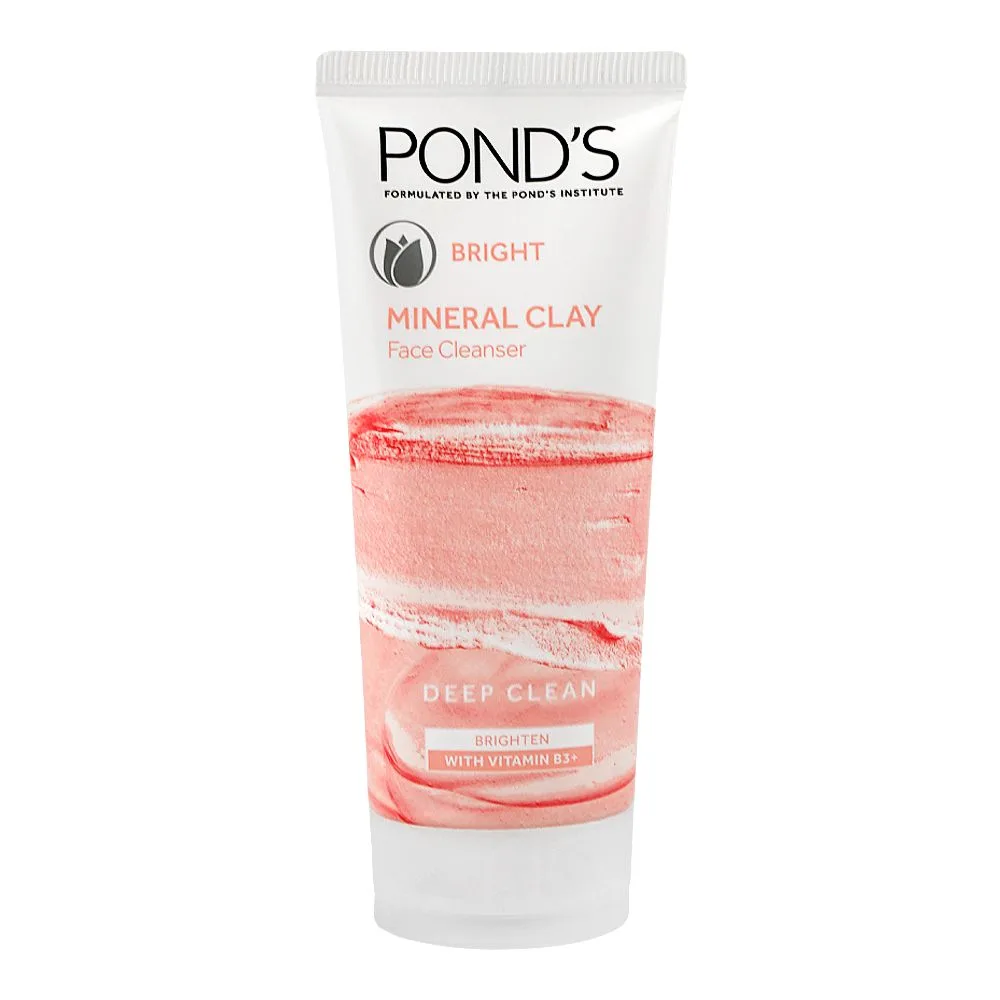 Pond's Bright Mineral Clay Deep Clean Face Cleanser, Niacinamide, Glycerin, For All Types Of Skin, 90g
