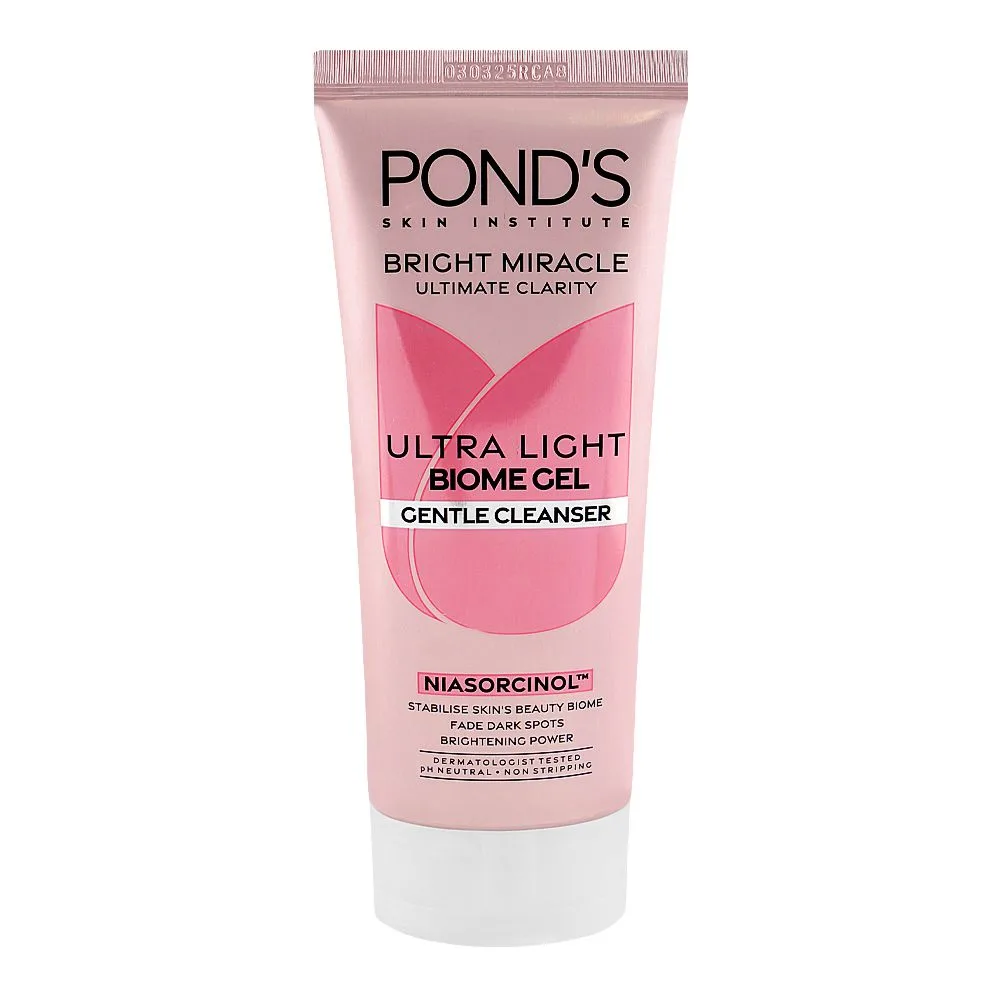 Pond's Bright Miracle Niasorcinol Ultra Light Biome Gel Gentle Cleanser, 90gm