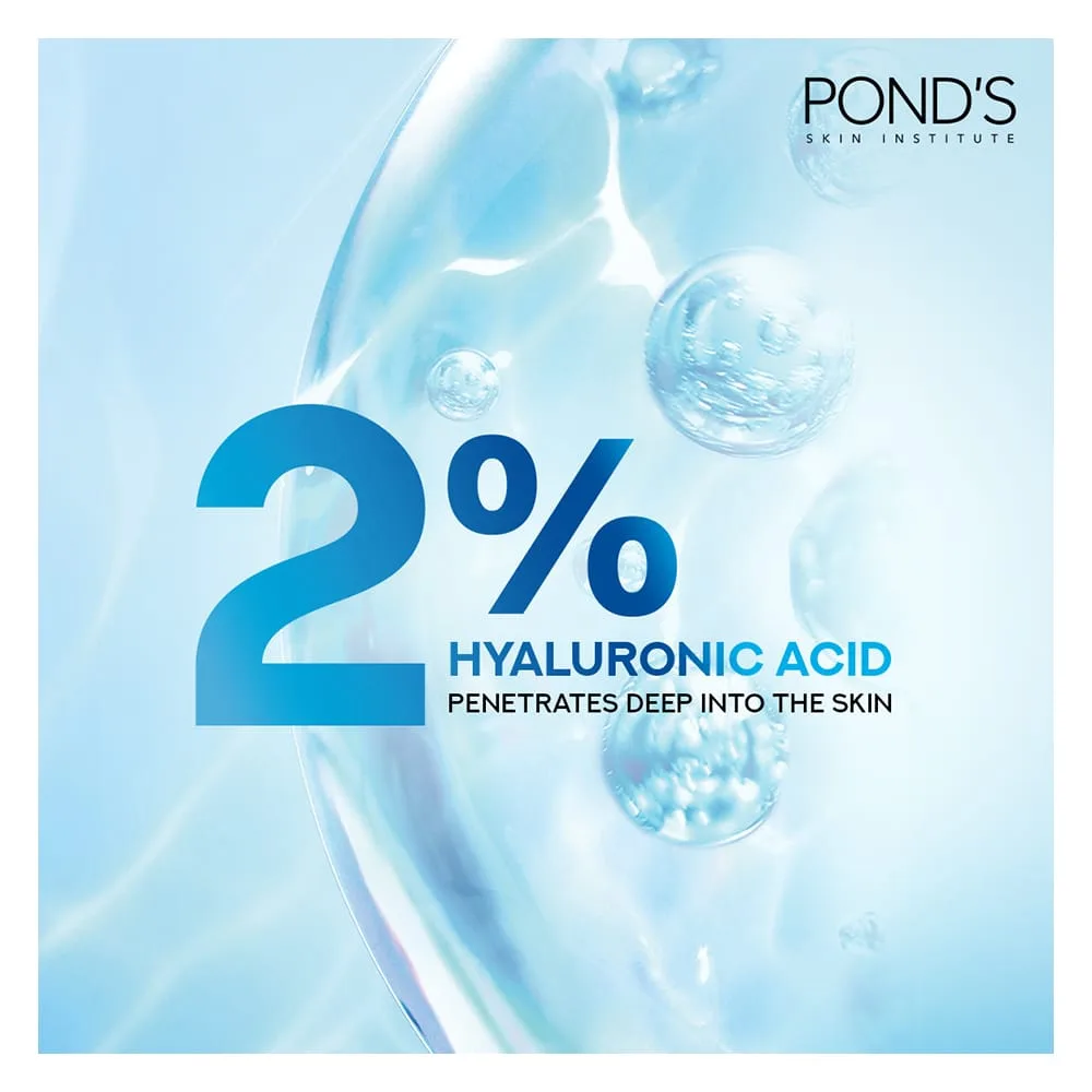 Close-up design of pond's hydra miracle 2% hyaluronic acid complex barrier strengthening serum, 15ml