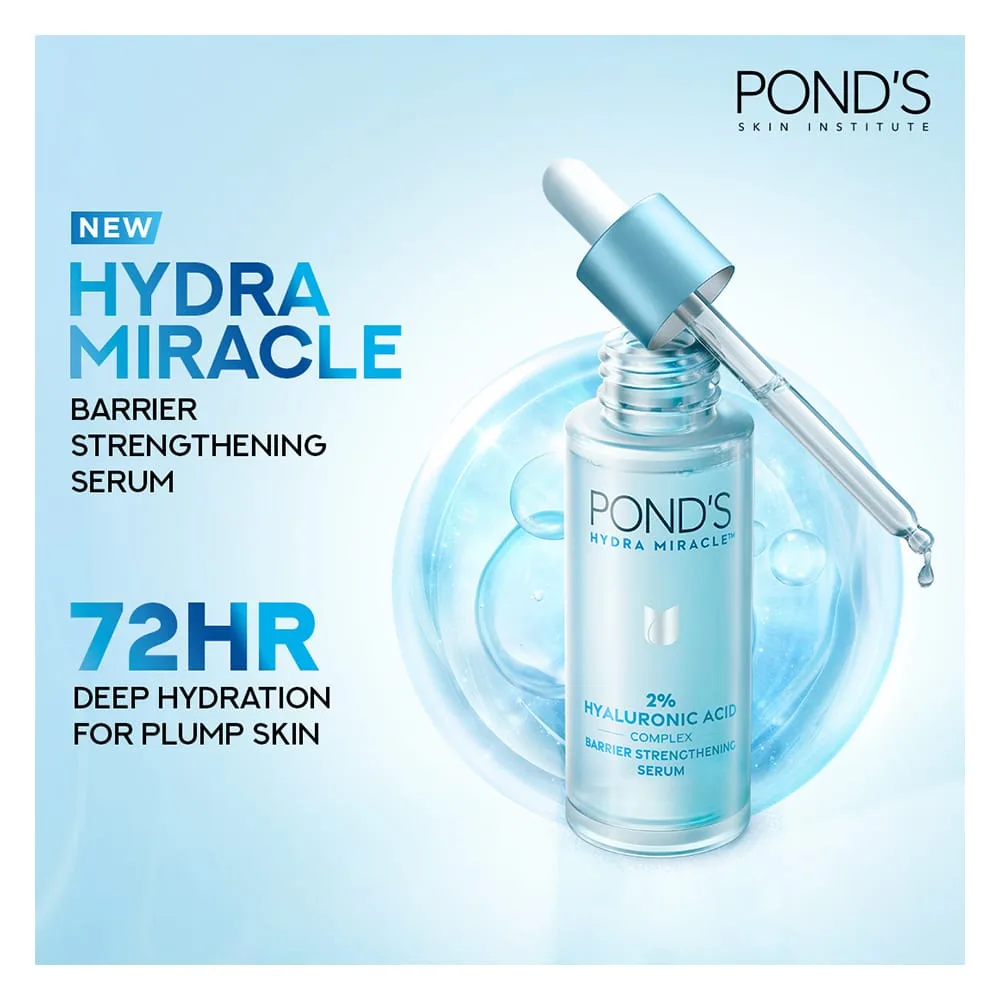 Lifestyle product image of pond's hydra miracle 2% hyaluronic acid complex barrier strengthening serum, 30ml