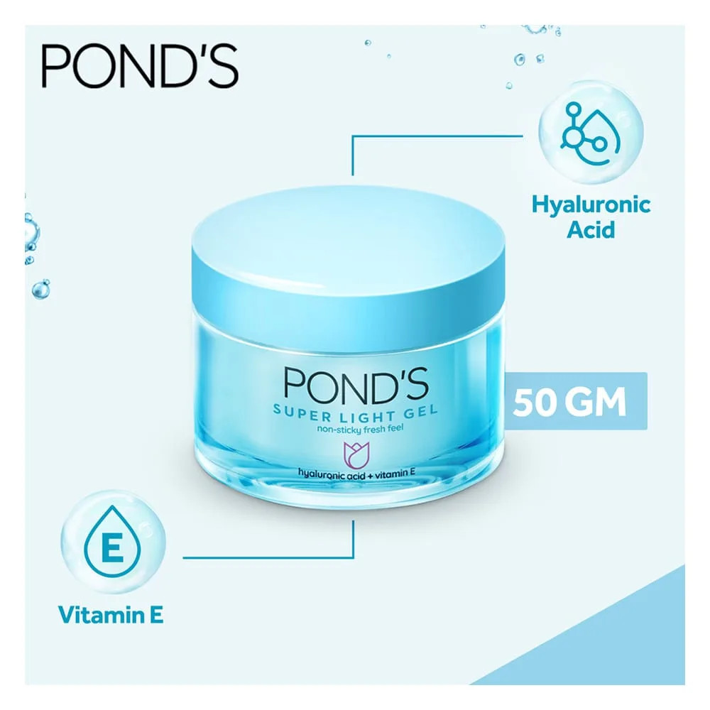 Pond's Hydra Miracle Hyaluronic Acid Super Light Gel, Face Moisturizer, 50g