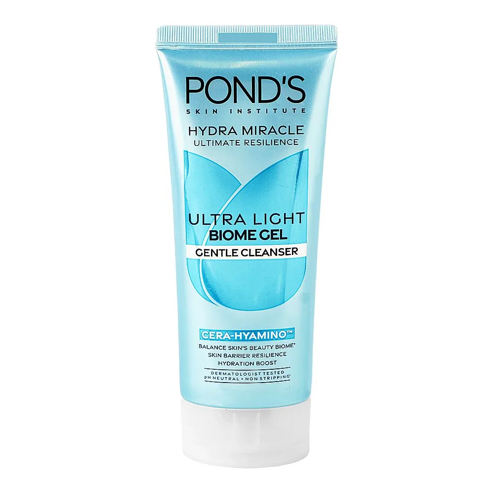Pond's Hydra Miracle Ultra Light Biome Gel Cera-Hyamino Gentle Cleanser, Niacinamide, Citric Acid, 90g