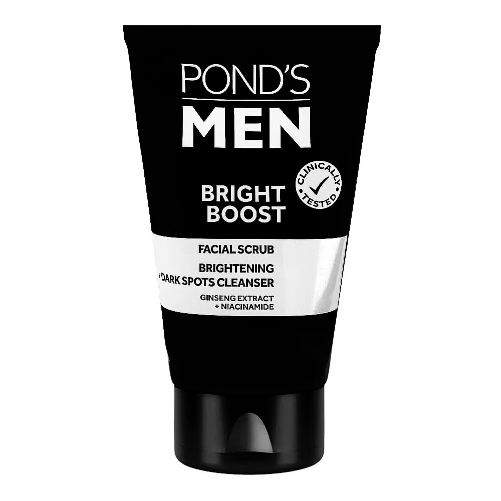 Pond's Men Bright Boost Facial Scrub, For Dark Spots, 100ml