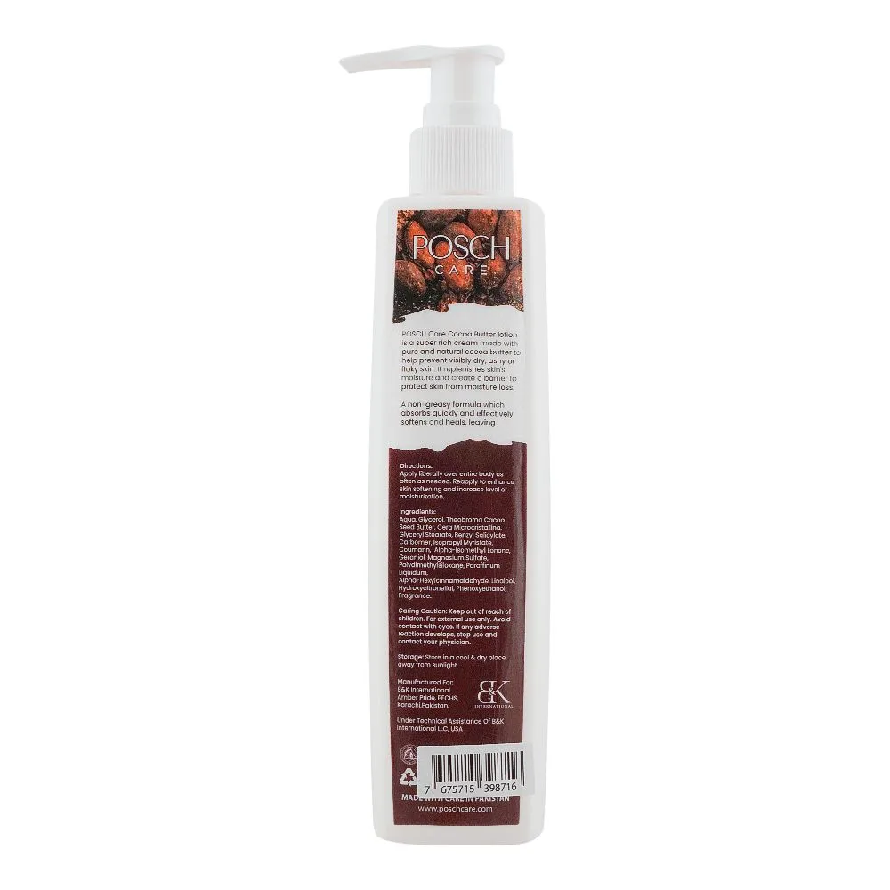 Posch Care Softening Cocoa Butter Hand & Body Lotion, For Dry To Very Dry Skin, 230ml