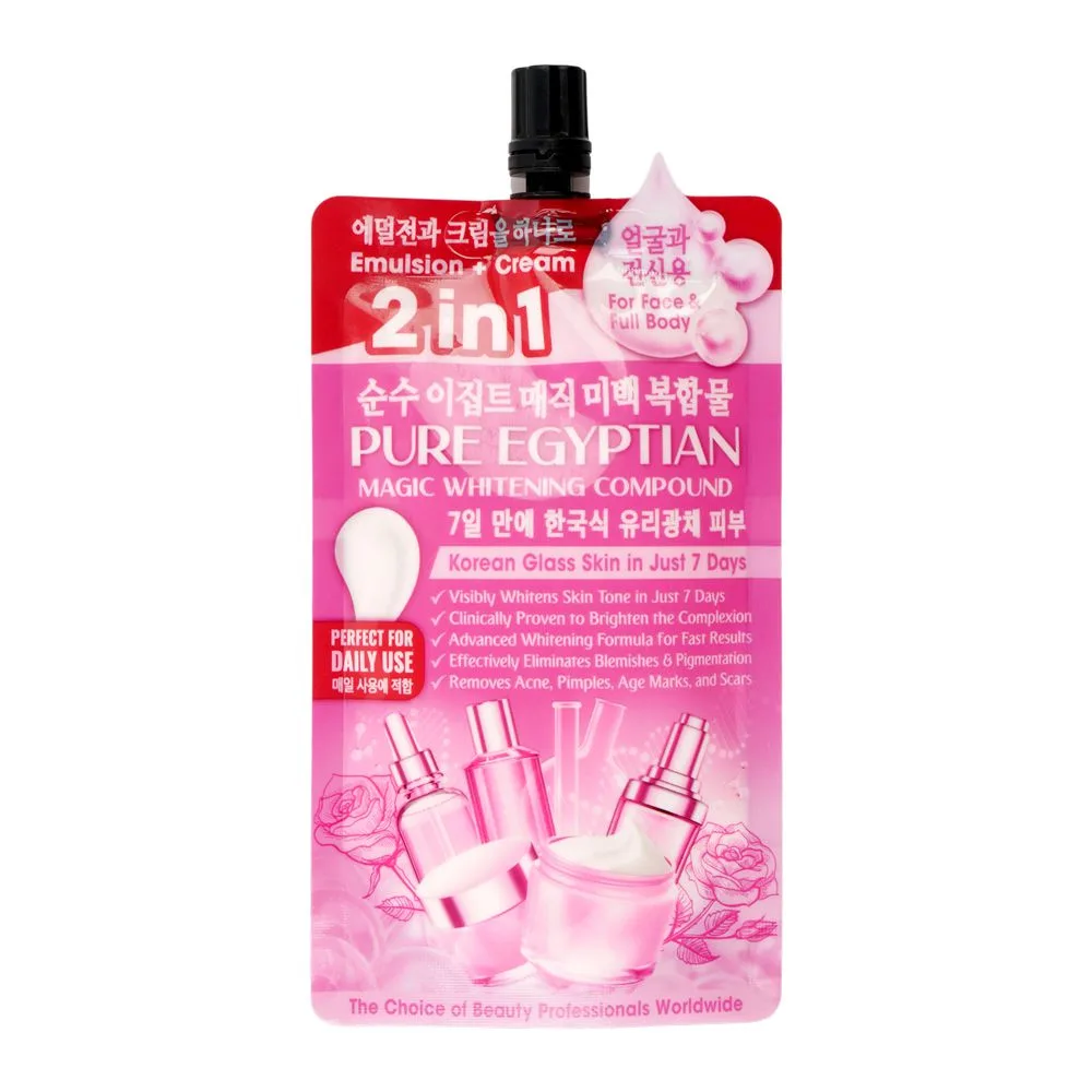 Pure Egyptian Magic Whitening Compound 2-In-1 Emulsion + Cream, Niacinamide, Vitamin B3, For Skin Brightening, 50g