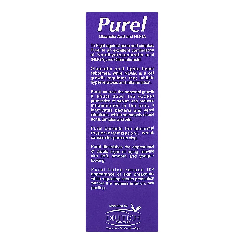 Side view of purel anti acne face wash with aloe vera, 70ml