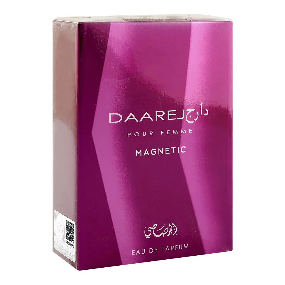 Side view of rasasi daarej magnetic pour femme, eau de parfum, for women, 100ml