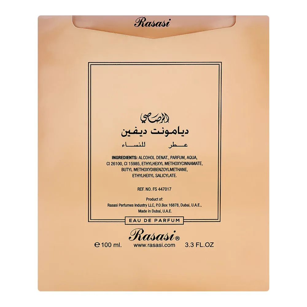 Comfortable casual rasasi diamonte divine pour femme, eau de parfum, for women, 100ml