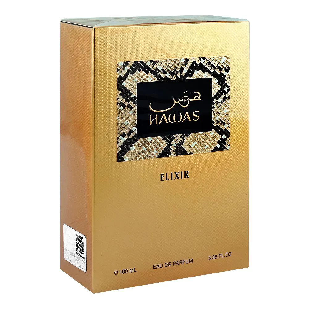 Side view of rasasi hawas elixir, eau de parfum, for men & women, 100ml