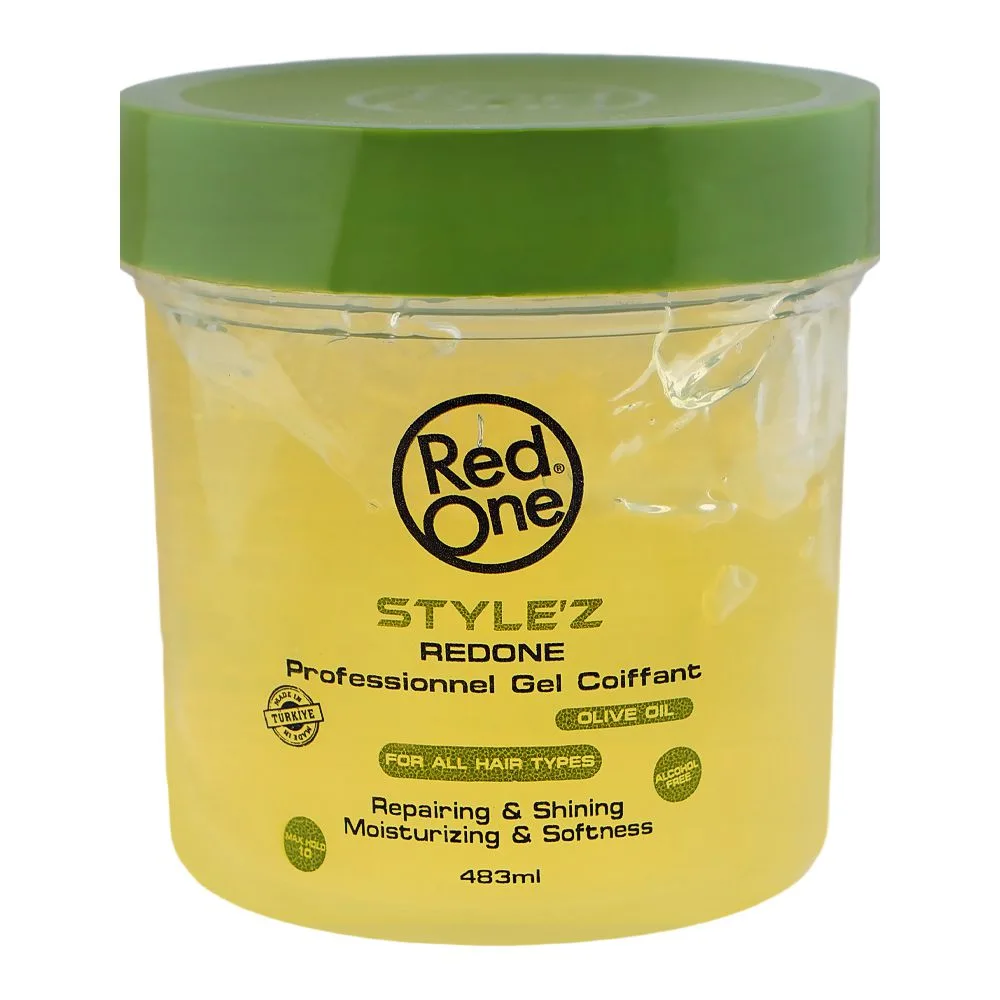 Red One Style'z Olive Oil Professional Gel Coiffant, Alcohol Free, For All Types Of Skin, 483ml