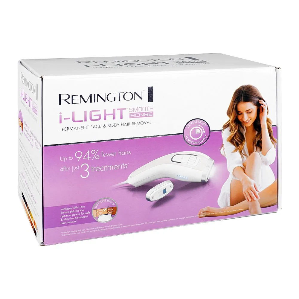 Comfortable casual remington light smooth sense permanent face & body ipl hair removal device, ipl8500