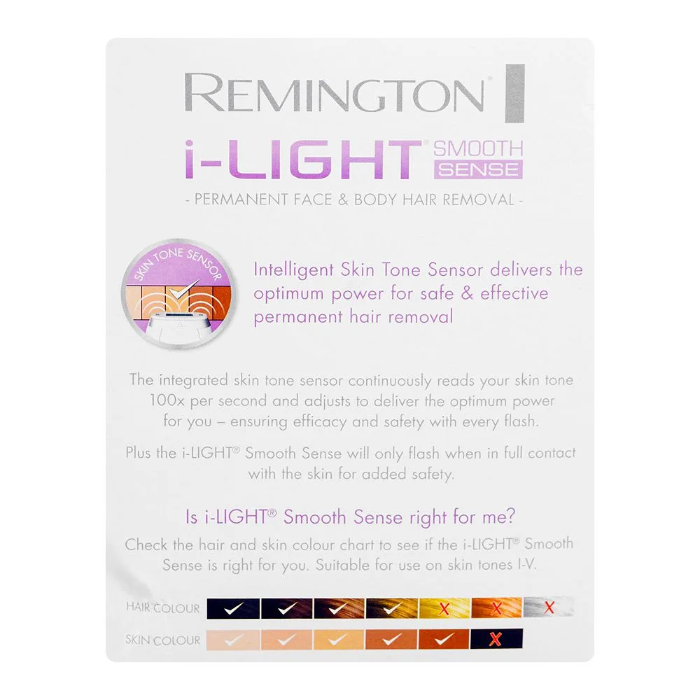Close-up design of remington light smooth sense permanent face & body ipl hair removal device, ipl8500