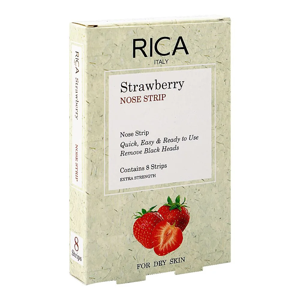 RICA Strawberry Nose Strip, For Dry Skin, 8-Pack