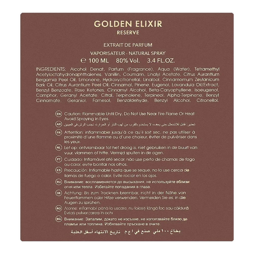 Comfortable casual riiffs golden elixer reserve, eau de parfum, for women, 100ml
