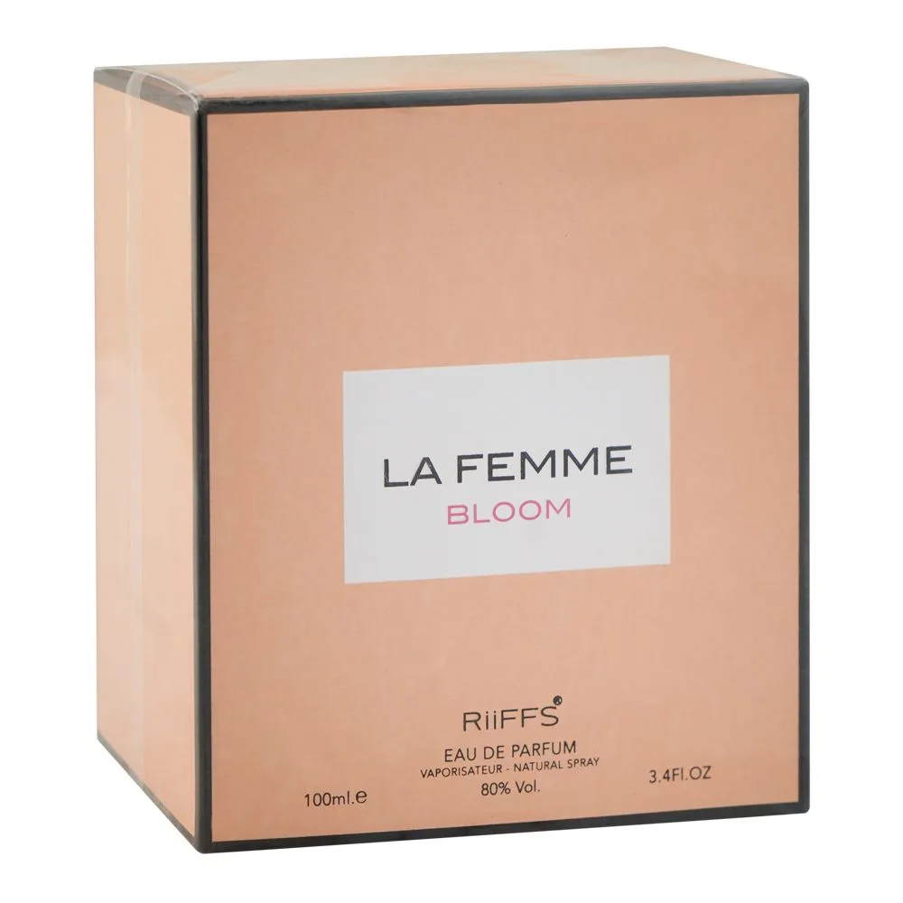 Side view of riiffs la femme bloom, eau de parfum, for women, 100ml