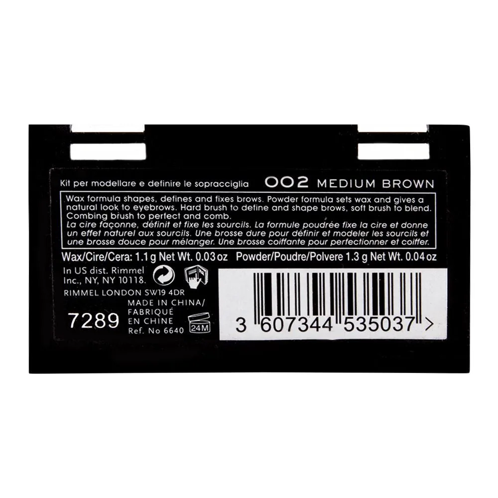 Rimmel Brow This Way Brow Sculpting Kit 002 Medium Brown