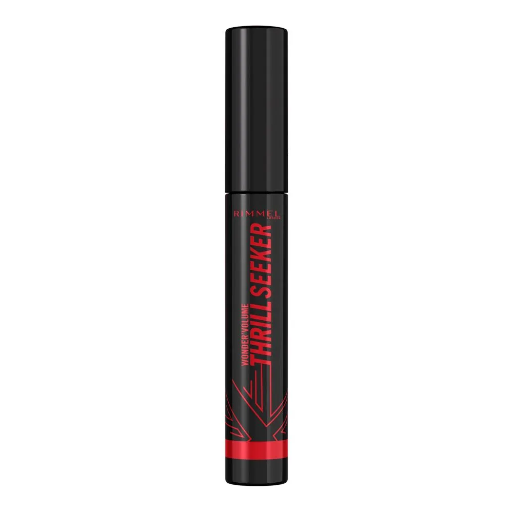 Side view of rimmel wonder volume thrill seeker, pitch black