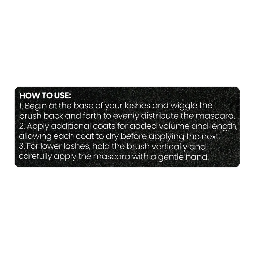 Close-up design of rivaj black dense mascara, 10ml