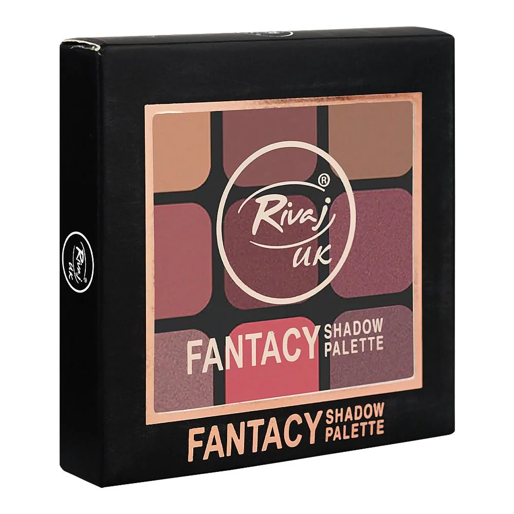 Rivaj UK 9 In 1 Fantasy Eyeshadow Palette, Highly pigmented, Velvety texture, 01 close up view