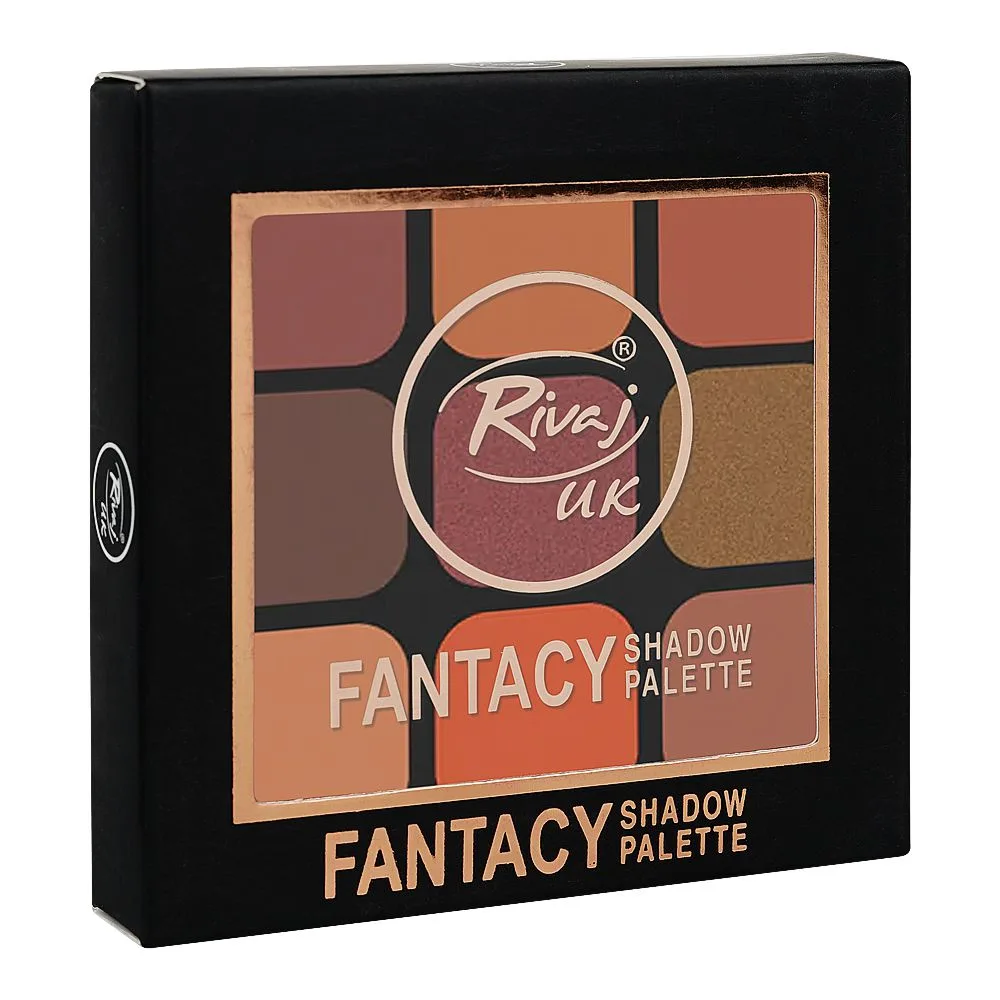 Rivaj UK 9 In 1 Fantasy Eyeshadow Palette, Highly pigmented, Velvety texture, 03 close up view