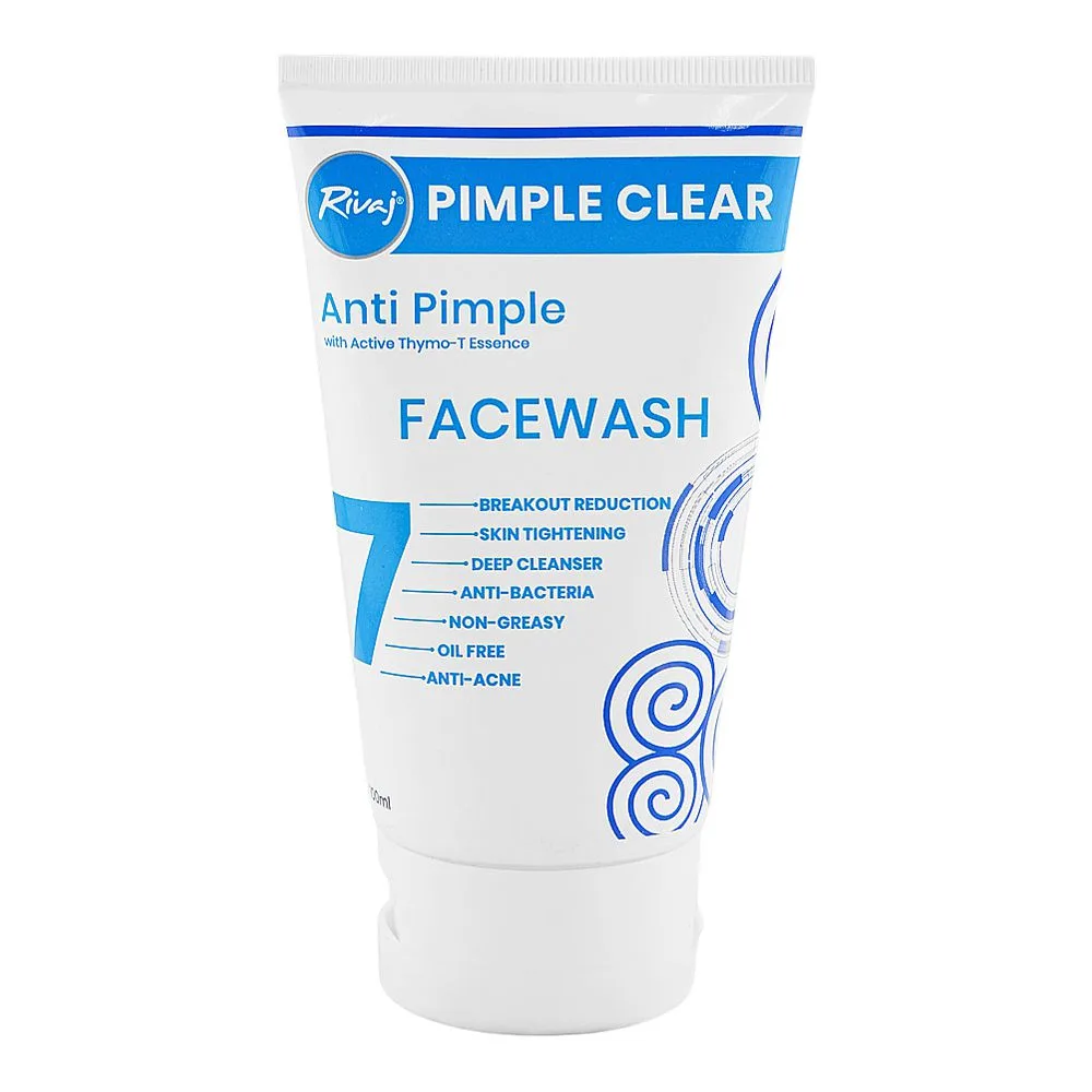 Rivaj UK Anti Pimple With Active Thymo-T Essence Face Wash, Salicylic Acid, Oil Free, For Acne-Prone Skin, 100ml