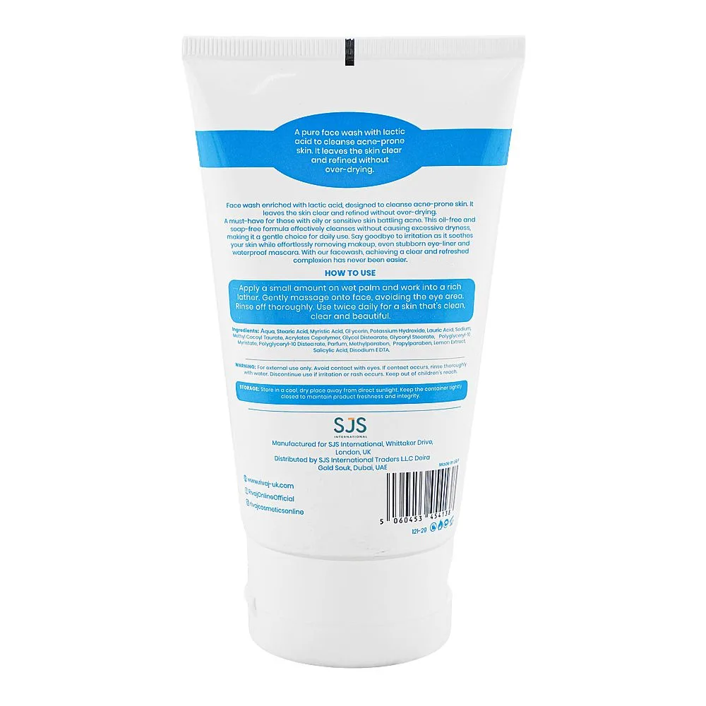 Side view of rivaj uk anti pimple with active thymo-t essence face wash, salicylic acid, oil free, for acne-prone skin, 100ml
