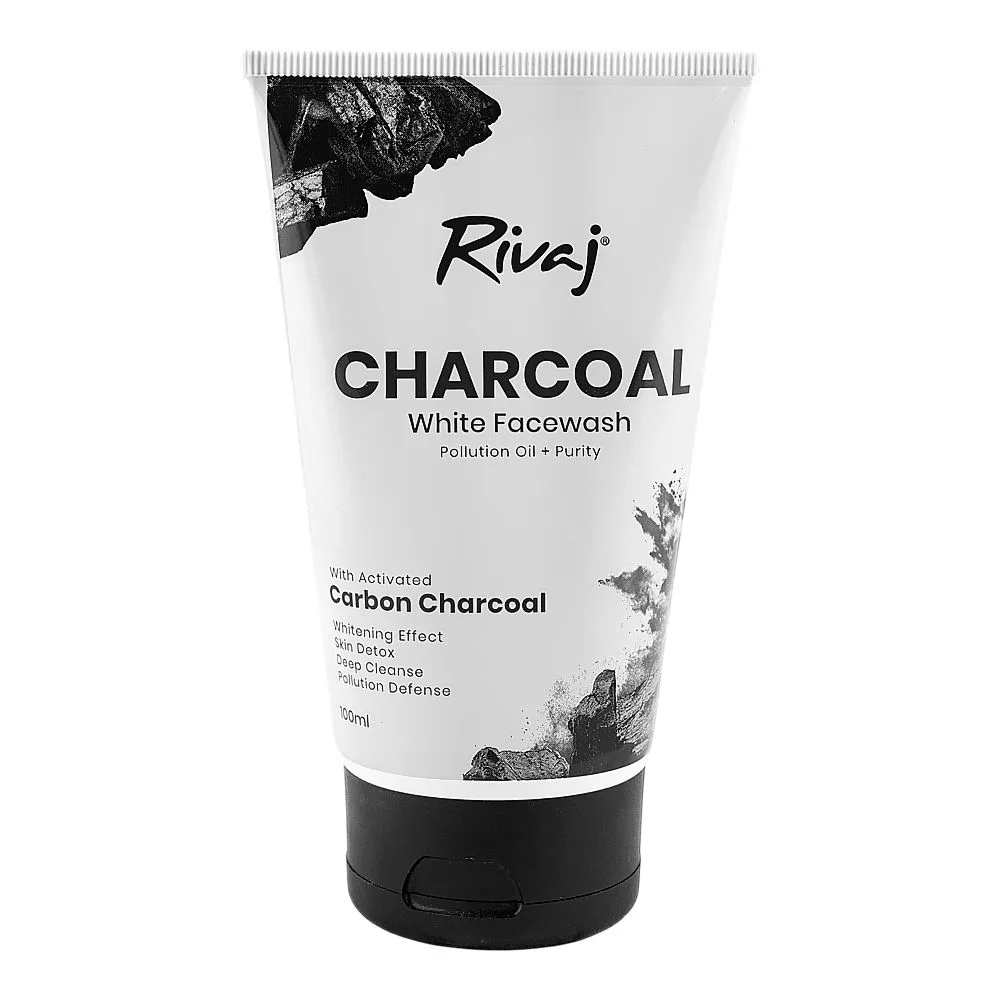 Rivaj UK Charcoal Pollution Oil + Purity White Face Wash, 100ml